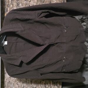 Christopher & Banks Dark Brown Striped Jacket